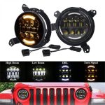 شمعات ليد شكل 4 + قواعد انوار رانجلر 2019-2022