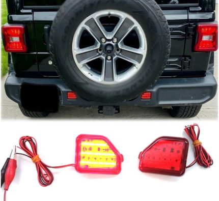 انوار ليد ضباب لصدام خلفي رانجلر جي ال الحديد شكل الروبيكون ( مايركب على صدام البلاستيك )