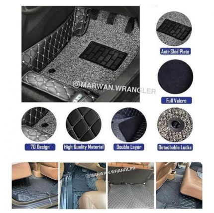 فرشات داخلية مربعات بدعسات حماية مع فرشة الشنطة رانجلر 2007-2017 JK