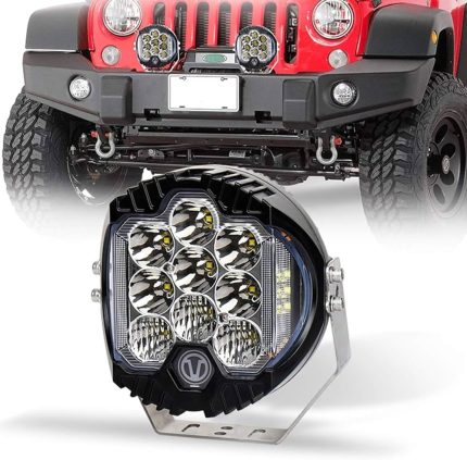 كشاف ليد ابيض  9 انش مع ناعس اصفر جوانب الكشاف ( العدد ١ )