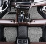 دعاسات ارضية جلد مربعات 7 طبقات عازل للحرارة مع دعسة اضافية  حماية اعلى قابلة للشيل اللون  اسود